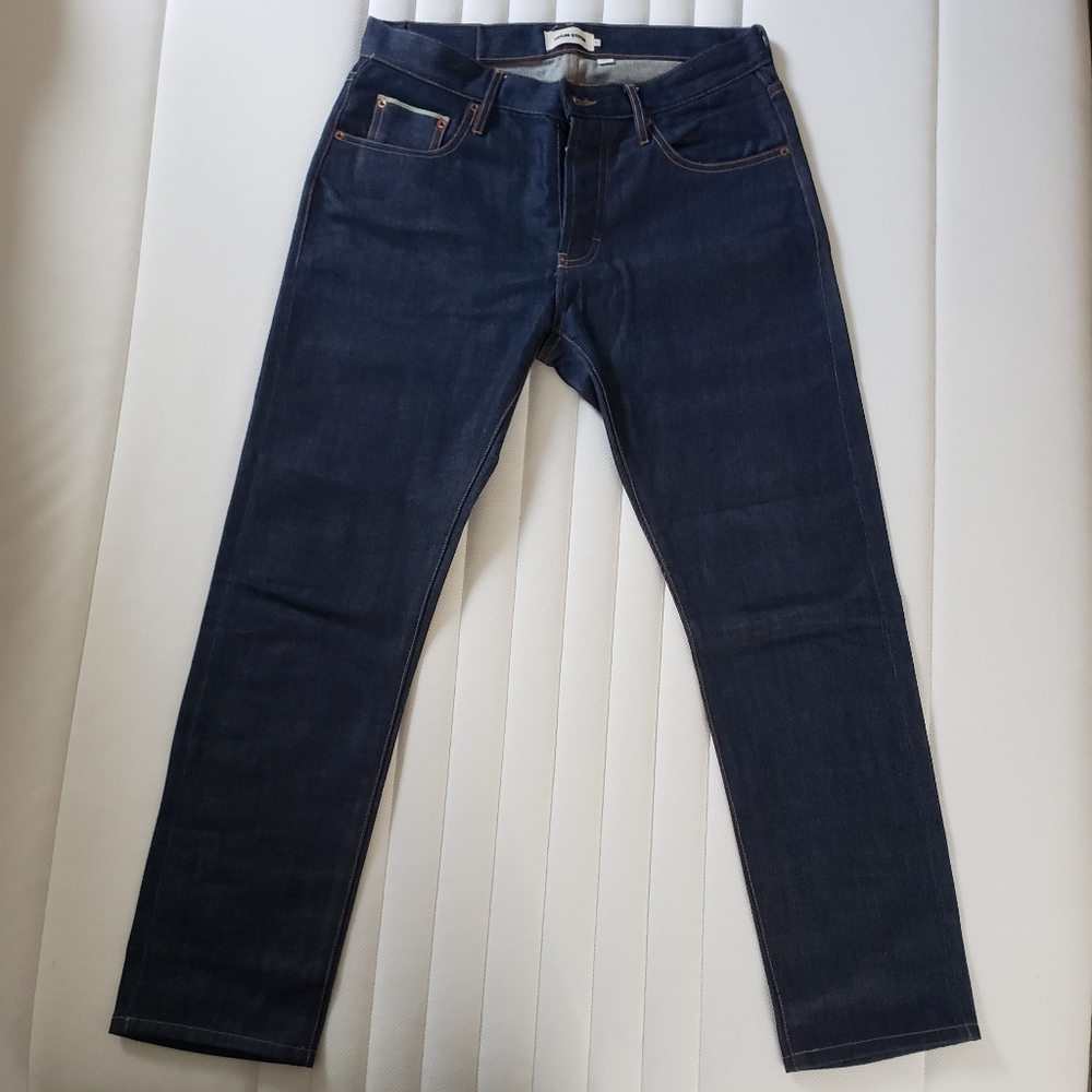 Taylor Stitch W31 Slim Jean in organic indigo selvadge